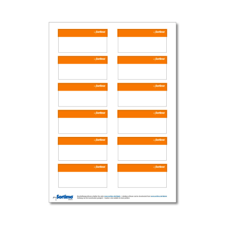 SORTIMO Beschriftungsetiketten orange BOXX/Koffer/Clip 12 St. (1 Bogen)