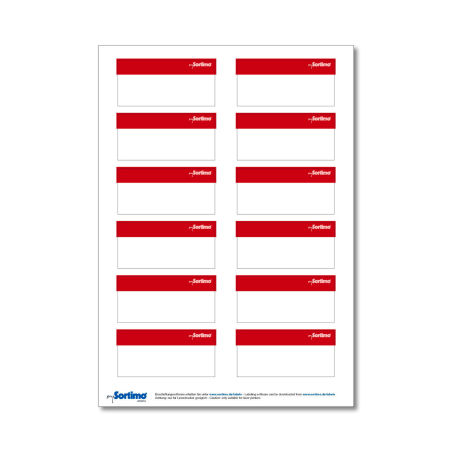 SORTIMO Beschriftungsetiketten rot BOXX/Koffer/Clip 12 St. (1 Bogen)